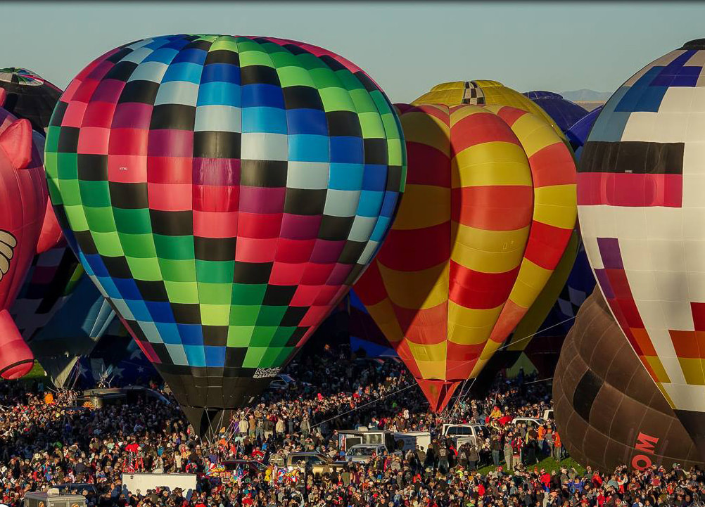 A beautiful Kubicek Balloon flying at the Albuquerque Balloon Fiesta 